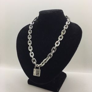Michael Kors 'Motif Brilliance' Retro Padlock Pendant Toggle Necklace~'Est 1981'